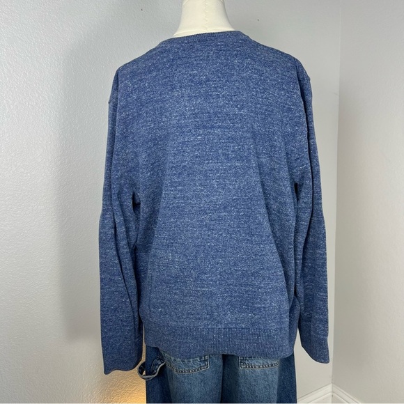 GAP Men’s XL Blue Heather Knit Sweater • Classic Crewneck Pullover - Picture 9 of 16